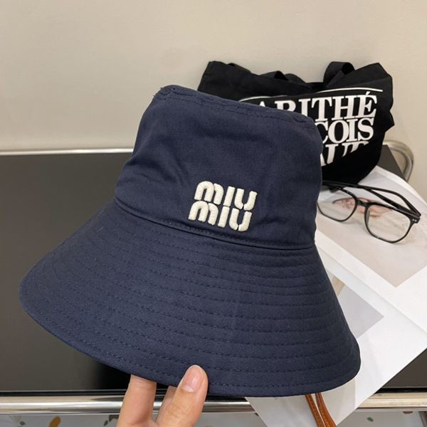 【お洒落☆シンプル】ミュウミュウ バケットハット コピー 刺繍ロゴ ドリル myz78253